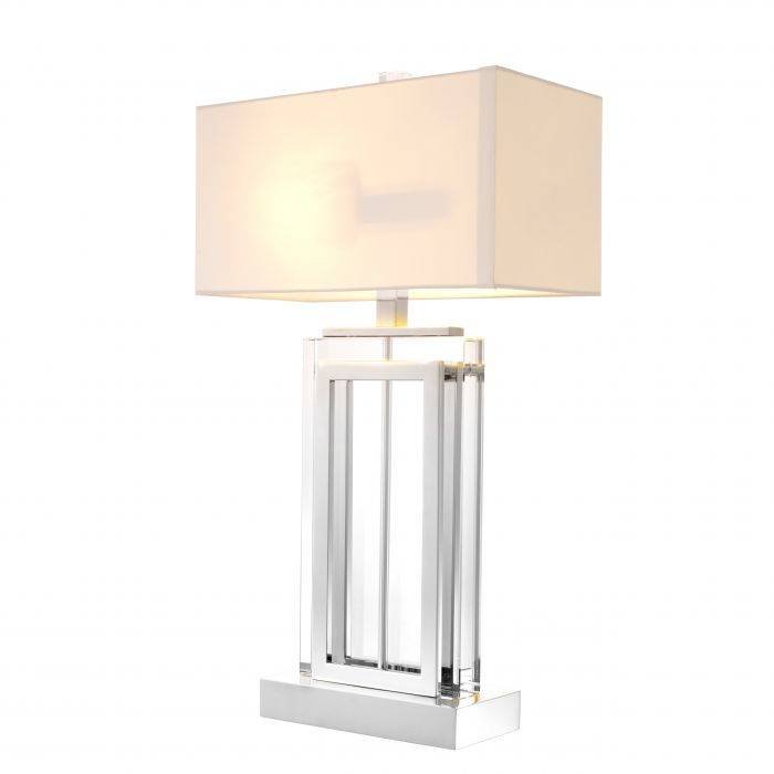 Eichholtz 105862UL Table Lamp Arlington Crystal rect white shade UL
