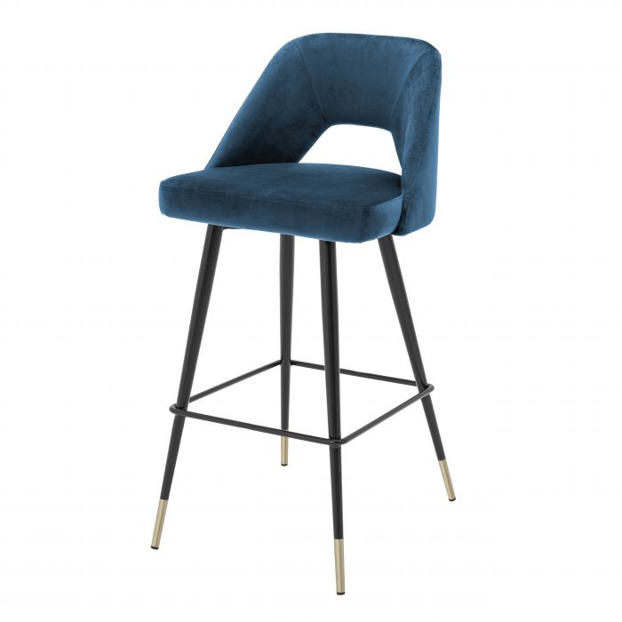 Eichholtz 112056 Bar Stool Avorio roche blue velvet