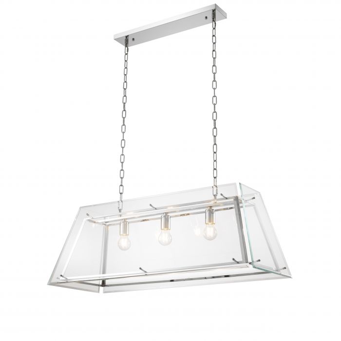 Eichholtz 111907UL Chandelier Azure L nickel finish bevelled glass UL