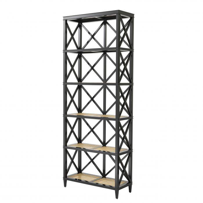Eichholtz 111891 Cabinet Bahamas black finish natural cane