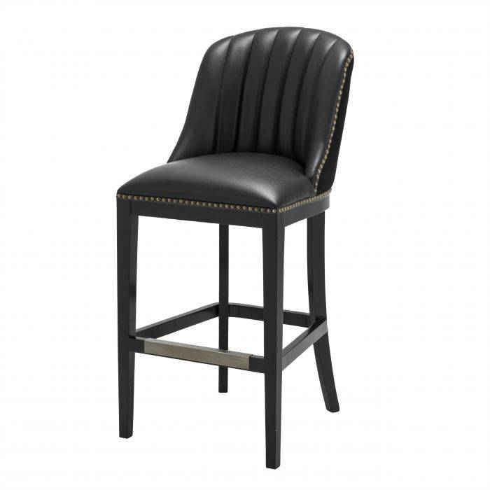Eichholtz 112043 Bar Stool Balmore black velvet black PU