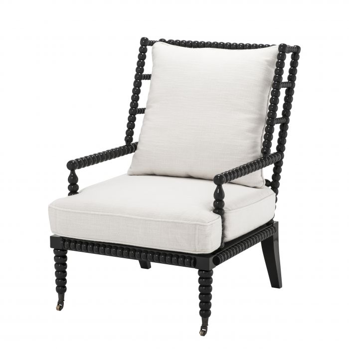 Eichholtz 111696 Chair Brandon piano black finish incl cushions