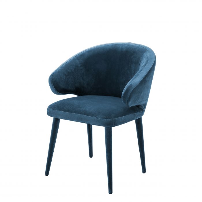 Eichholtz 112067 Dining Chair Cardinale roche teal blue velvet 