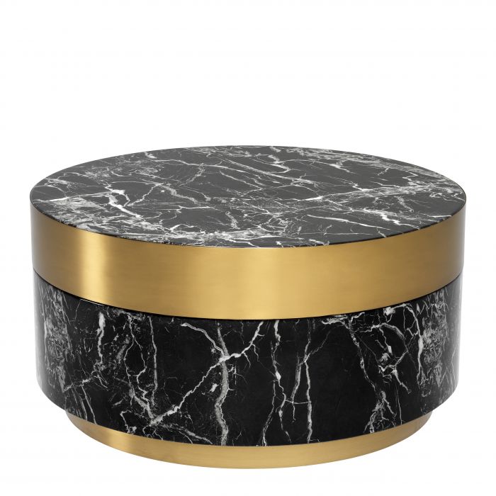 Eichholtz 112251 Coffee Table Caron faux black marble brass finish