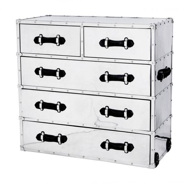 Eichholtz 105958 Chest Catalina 5 drawers aluminium