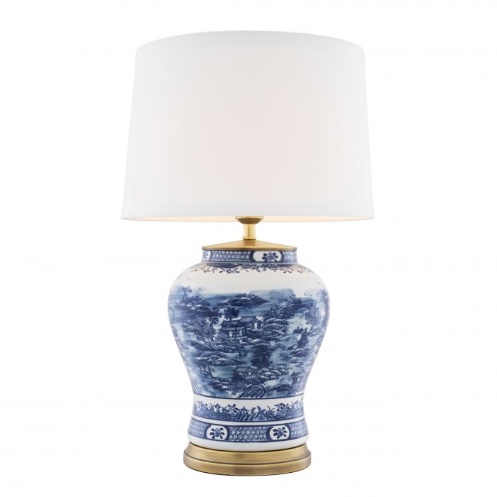 Eichholtz 112085 Table Lamp Chinese Blue ceramic incl shade 