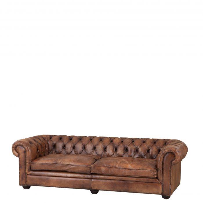 Eichholtz 107370 Club Sofa Gymnasium 240cm tobacco leather