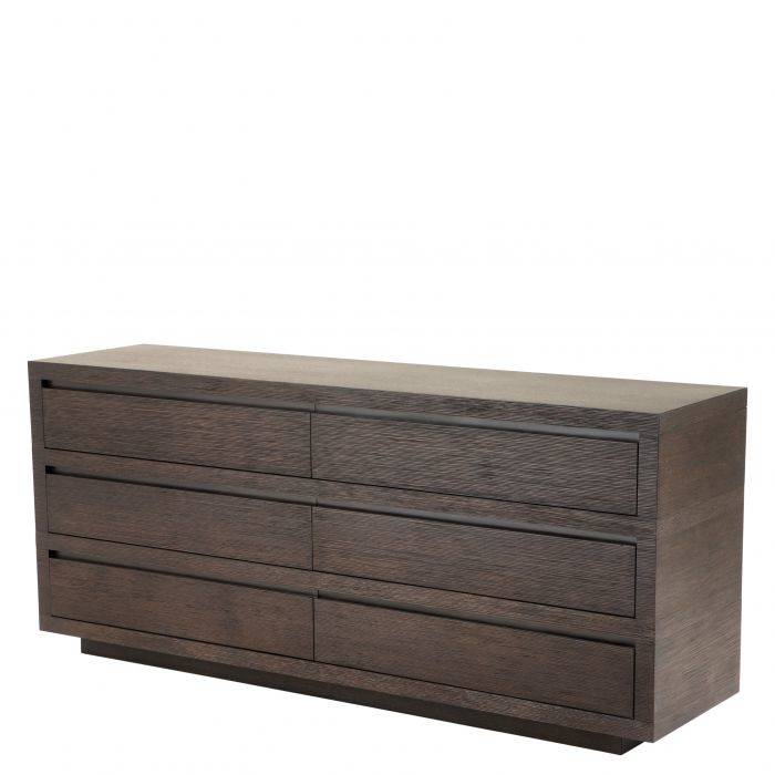 Eichholtz 109025 Cabinet Crespi 6 drawer coffee oak veneer