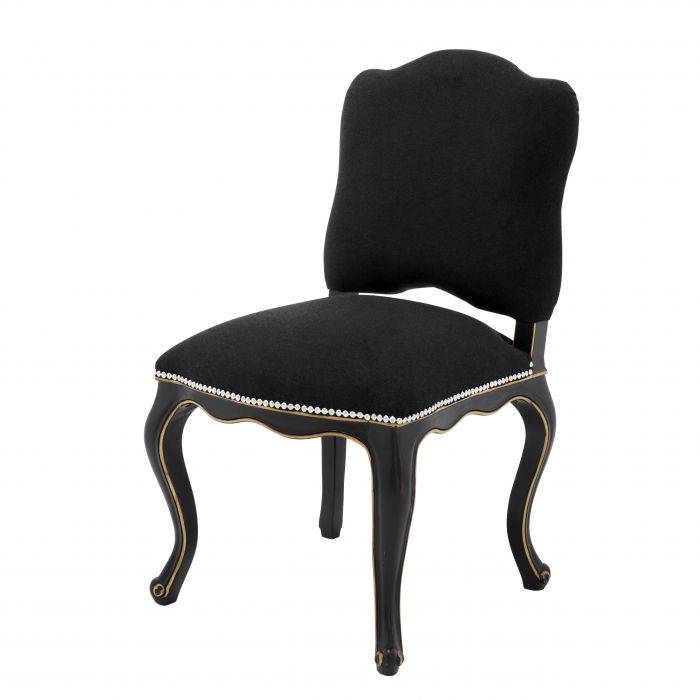Eichholtz 105879U Dining Chair Devonshire w/ Lion black cashmere - U
