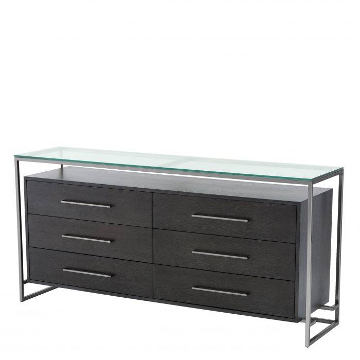Eichholtz 110621 Dresser Durand charcoal oak venee bl nickel finish