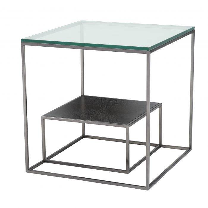 Eichholtz 110620 Side Table Durand charcoal oak ve bl nickel finish