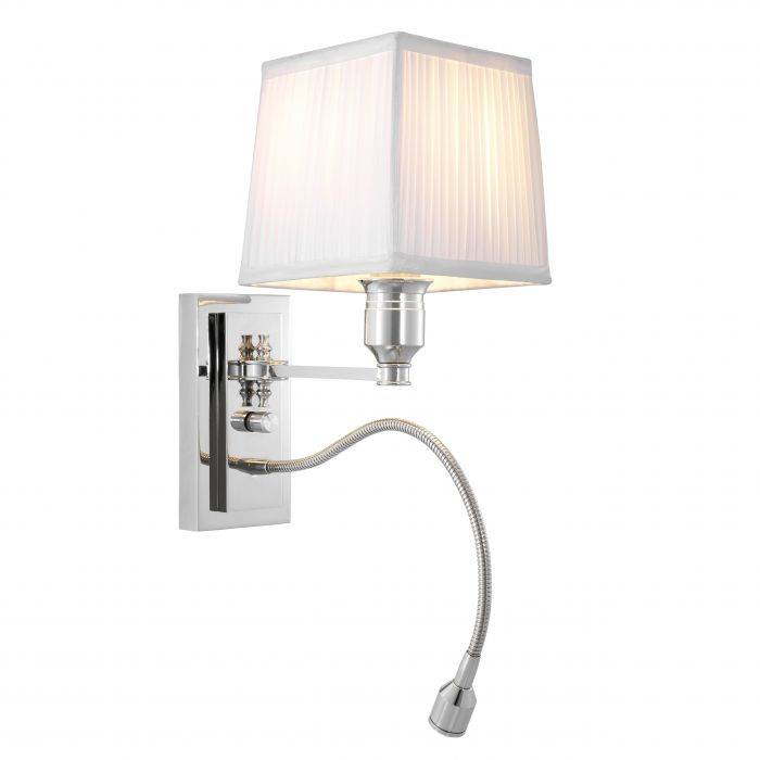 Eichholtz 111622 Wall Lamp Ellington nickel finish incl white shade