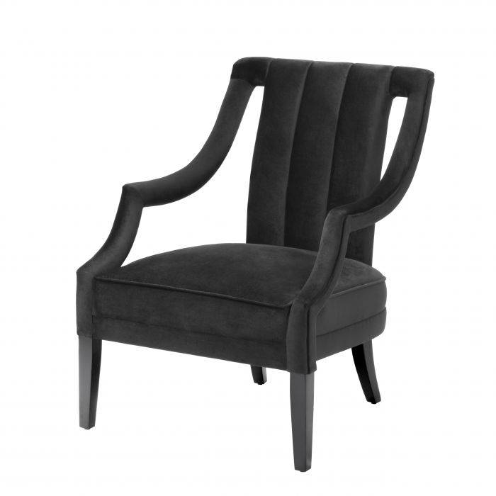 Eichholtz 112178 Chair Ermitage roche black velvet 