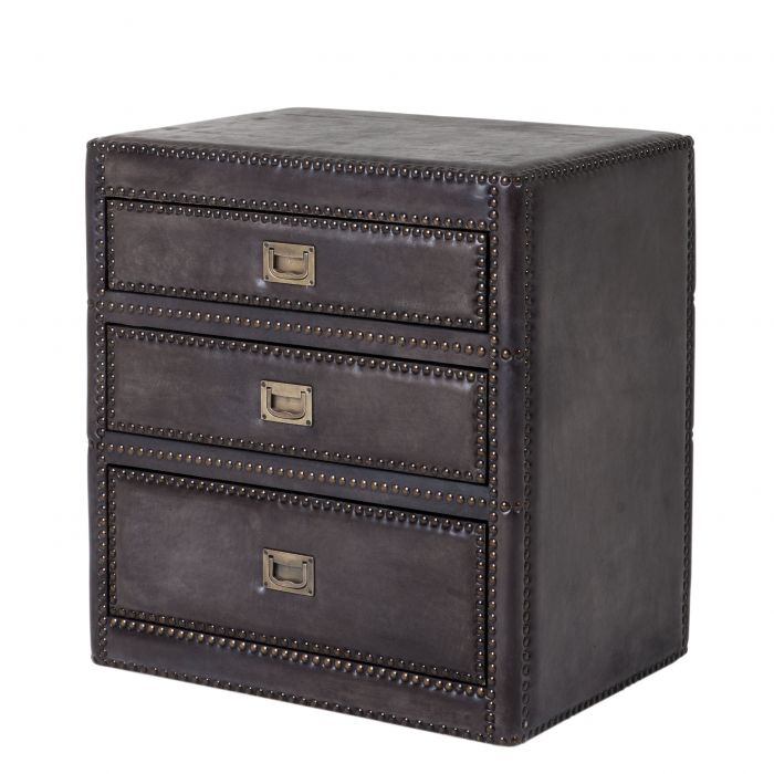 Eichholtz 107772 Side Table Flemming gunmetal leather