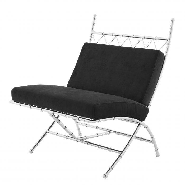Eichholtz 111953 Folding Chair Ottanio pol ss black velvet