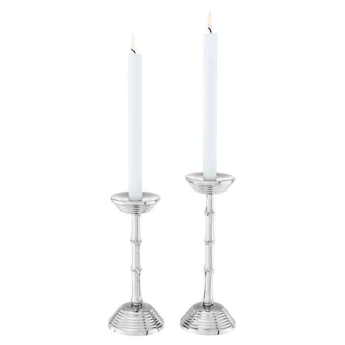 Eichholtz 111102 Candle Holder Gallions nickel finish set of 2 
