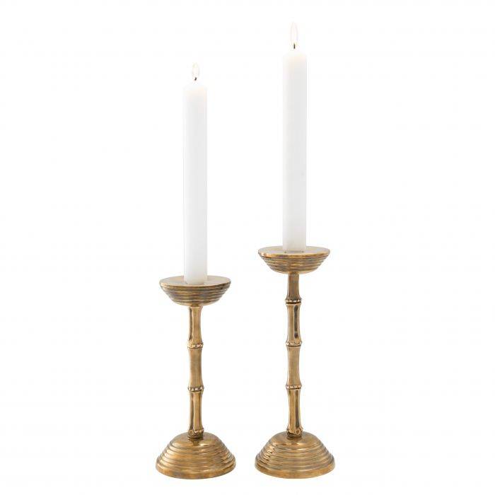 Eichholtz 112369 Candle Holder Gallions vintage brass finish S/2