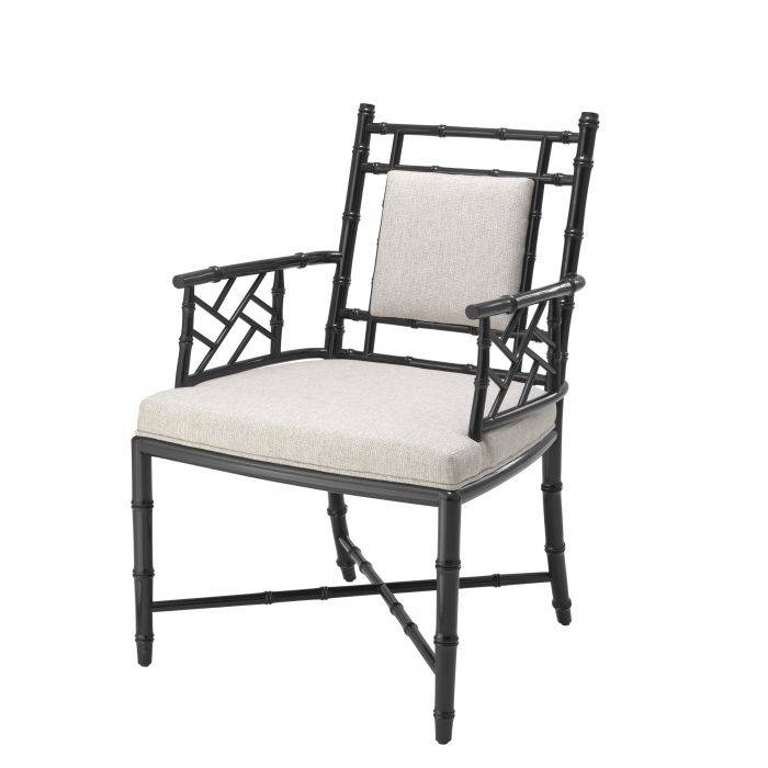 Eichholtz 112024 Chair Germaine piano black finish loki natural