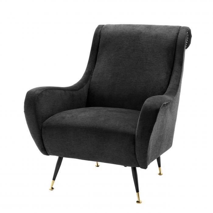 Eichholtz 110836 Chair Giardino black velvet