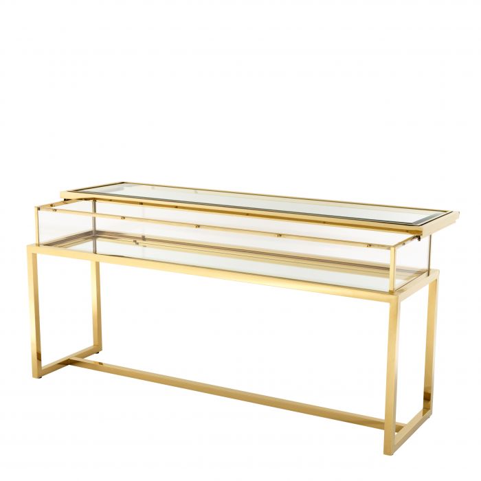 Eichholtz 109554 Console Table Harvey sliding top gold finish