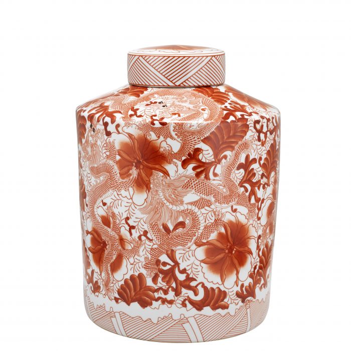 Eichholtz 109911 Jar Artemisia porcelain red