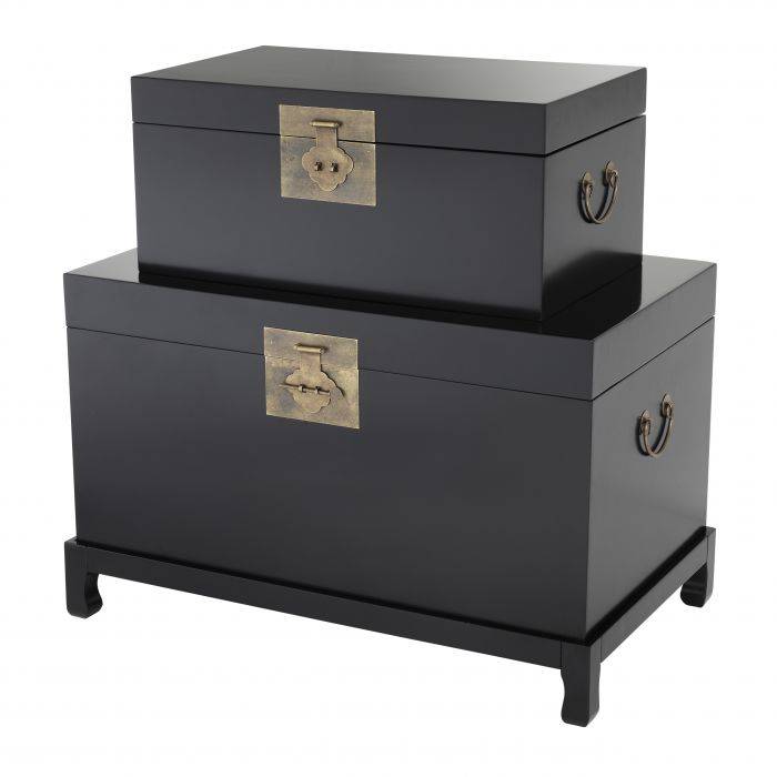 Eichholtz 110577 Chests Kani black finish set of 2