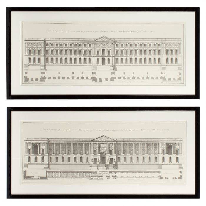 Eichholtz 106540 Prints EC186 La façade du Louvre set of 2