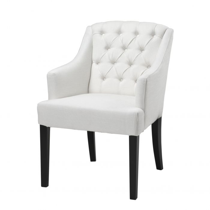 Eichholtz 108129U Dining Chair Lancaster w/ arm ivory linen look - U