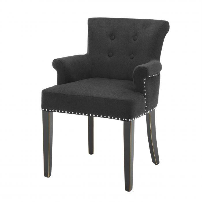 Eichholtz 107635 Dining Chair Key Largo with arm black cashmere