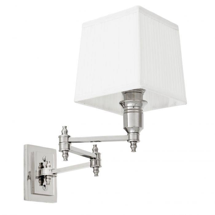 Eichholtz 108632 Wall Lamp Lexington Swing nickel incl white shade