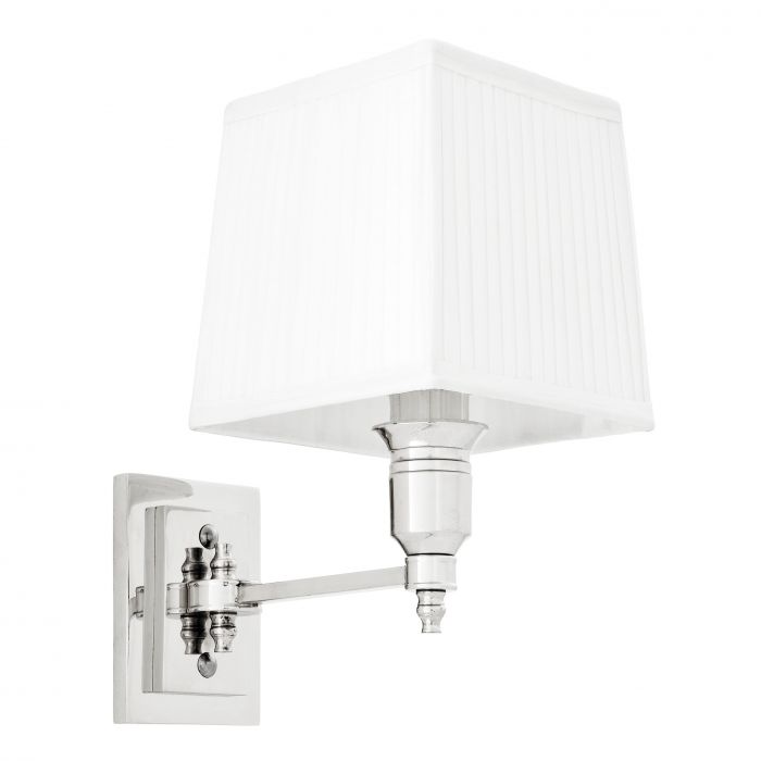 Eichholtz 108634 Wall Lamp Lexington Single nickel incl white shade