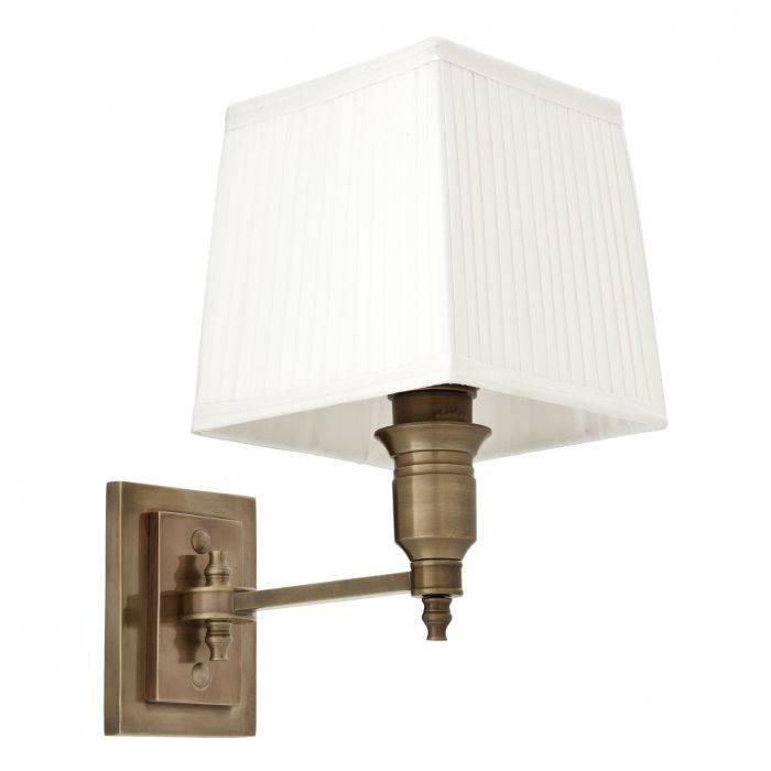 Eichholtz 108933 Wall Lamp Lexington Single ant brass incl white sh