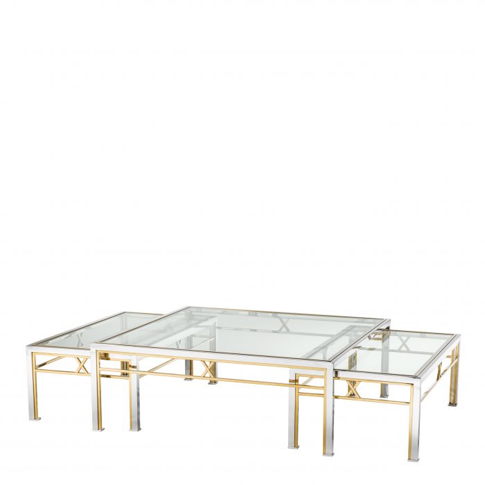 Eichholtz 112310 Coffee Table Lindon pol ss gold finish set of 3 