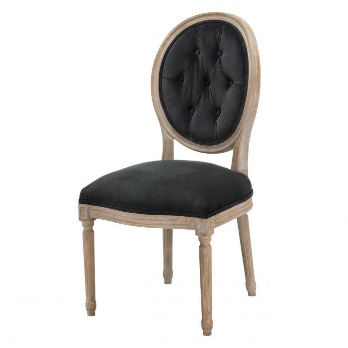 Eichholtz 105257U Dining Chair Louis Philip w/ ring black velvet - U