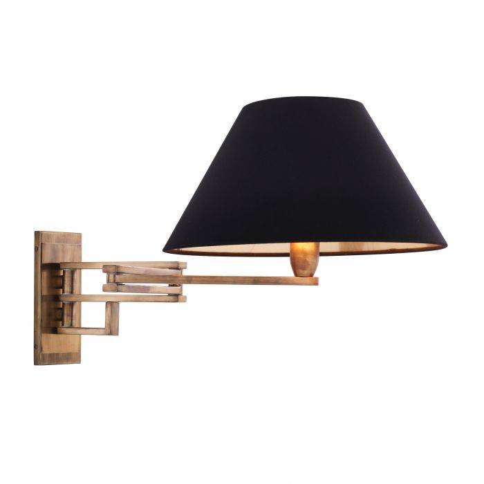Eichholtz 111569 Wall Lamp Lutetia antique brass finish incl shade
