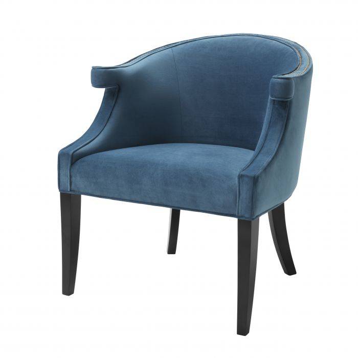 Eichholtz 111724 Chair Margaux roche teal blue velvet