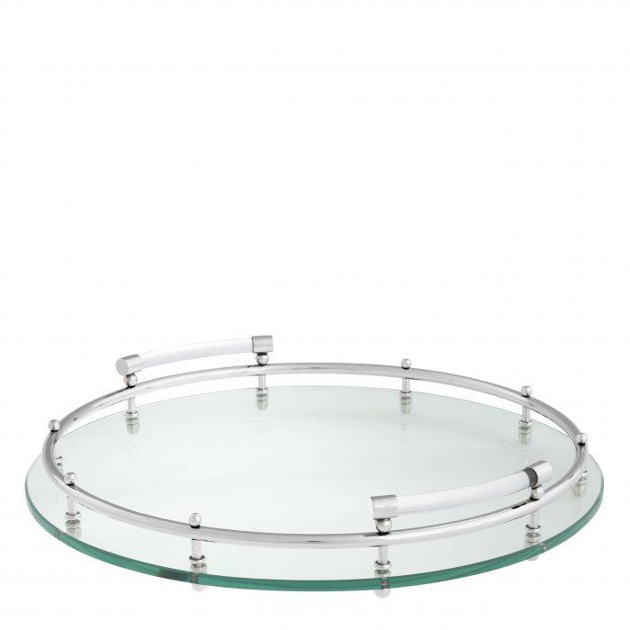 Eichholtz 111812 Tray Mathew nickel finish clear glass