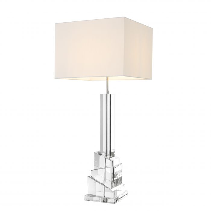 Eichholtz 110782UL Table Lamp Modena crystal glass - white shade UL