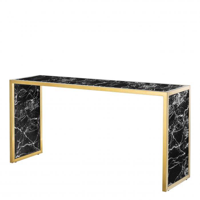 Eichholtz 110664 Console Table Moscova gold finish | black faux mar