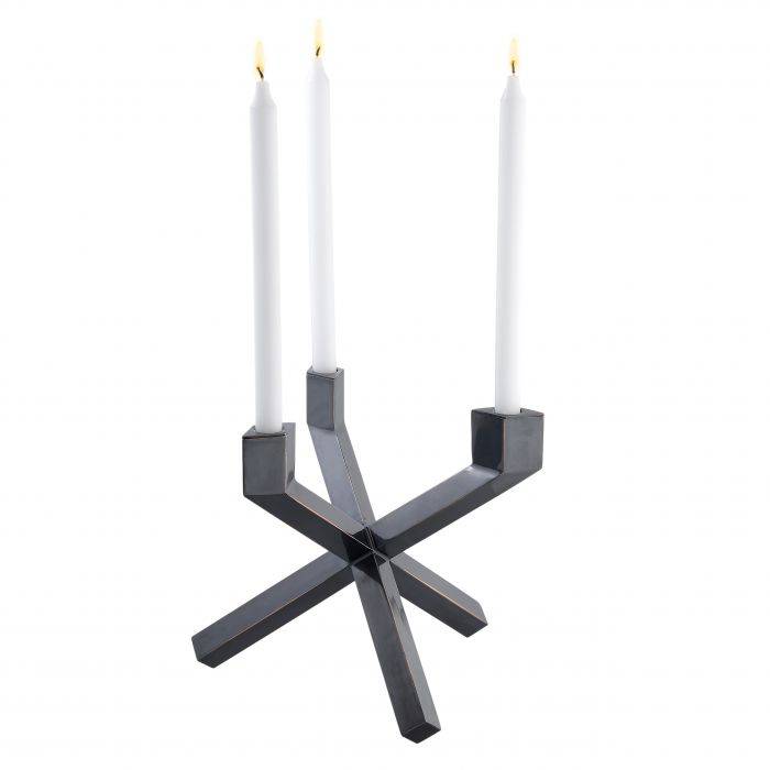 Eichholtz 110343 Candle Holder Mykonos gunmetal highlight finish