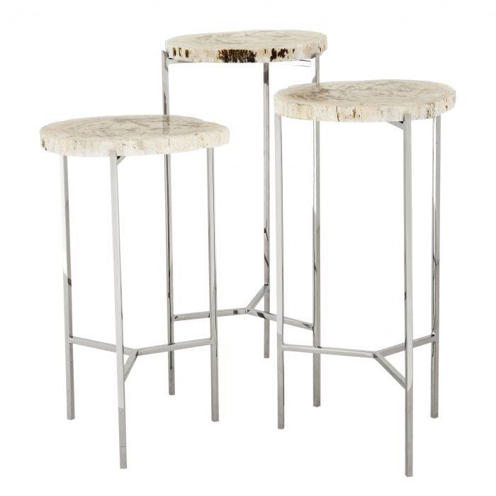 Eichholtz 109030 Side Table Newson set of 3 petrified wood