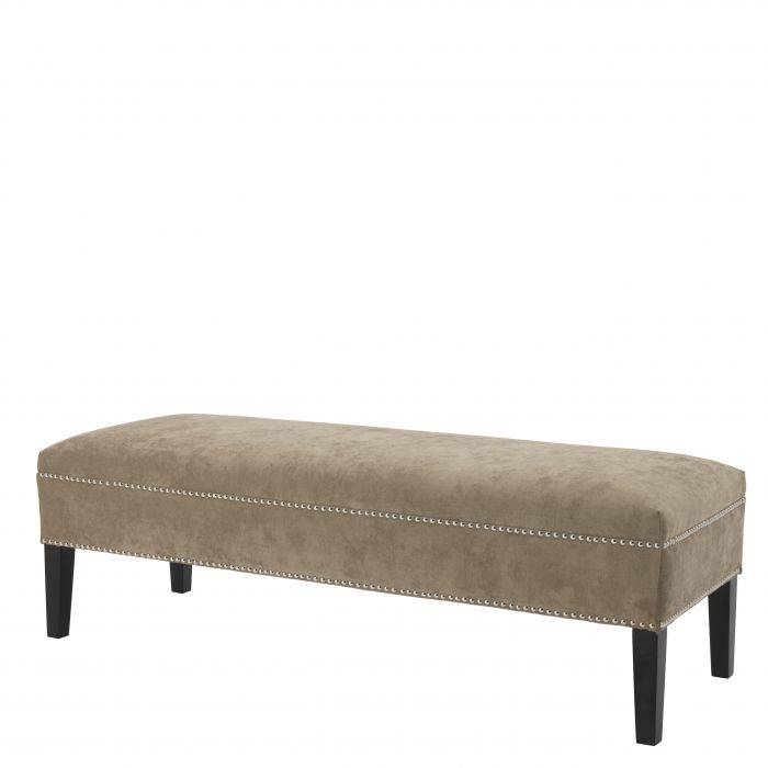 Eichholtz 111478 Bench Nicolette greige velvet