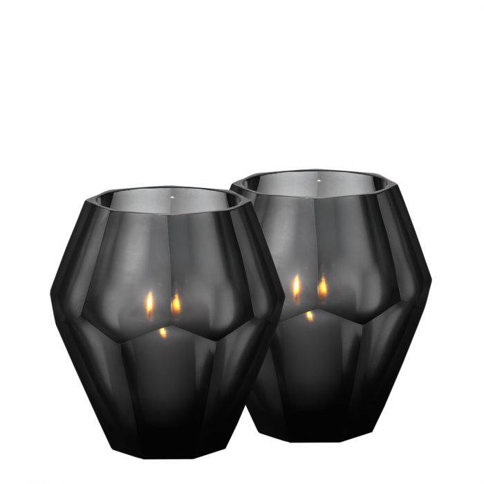 Eichholtz 108318 Tealight Holder Okhto L black set of 2 