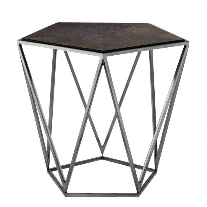 Eichholtz 110615 Side Table Pentagon charcoal oak veneer