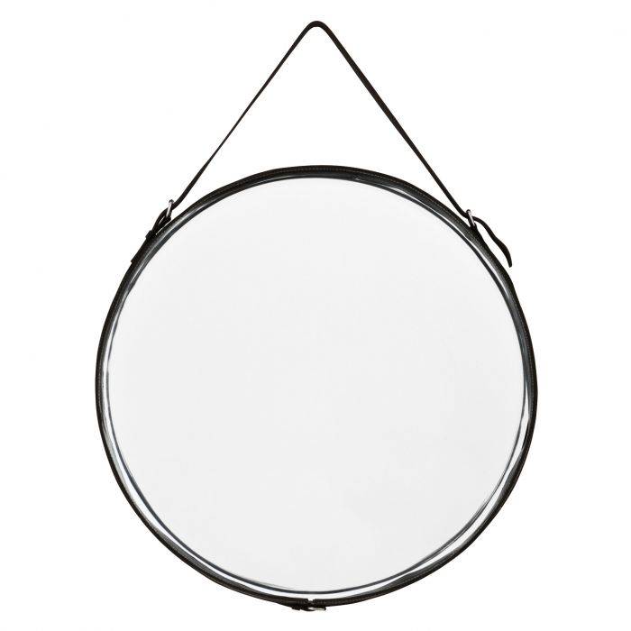 Eichholtz 108286 Mirror Puck black leather ø 66 cm