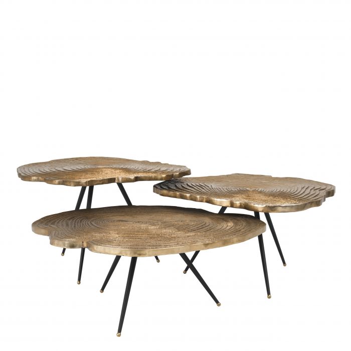 Eichholtz 111461 Coffee Table Quercus brass finish set of 3