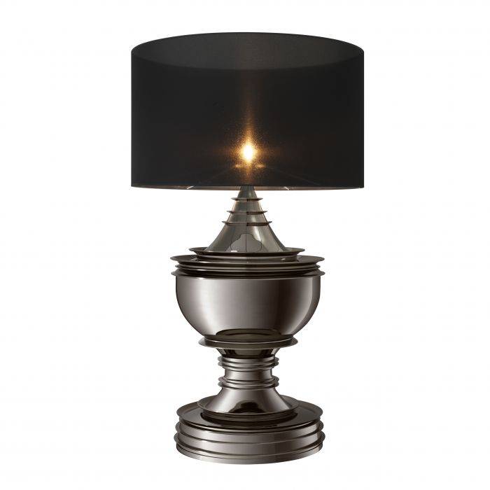 Eichholtz 105482 Table Lamp Silom black nickel incl organza shade