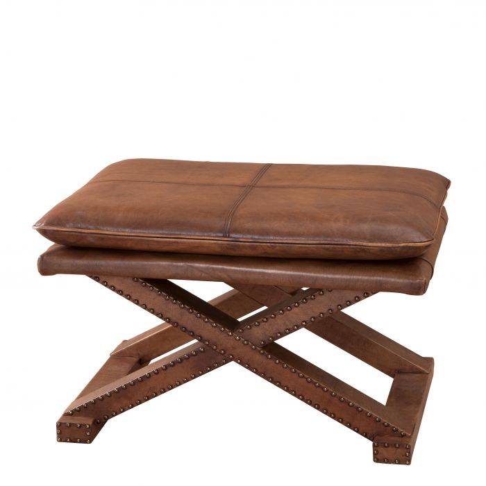 Eichholtz 107464 Stool Brookfield tobacco leather