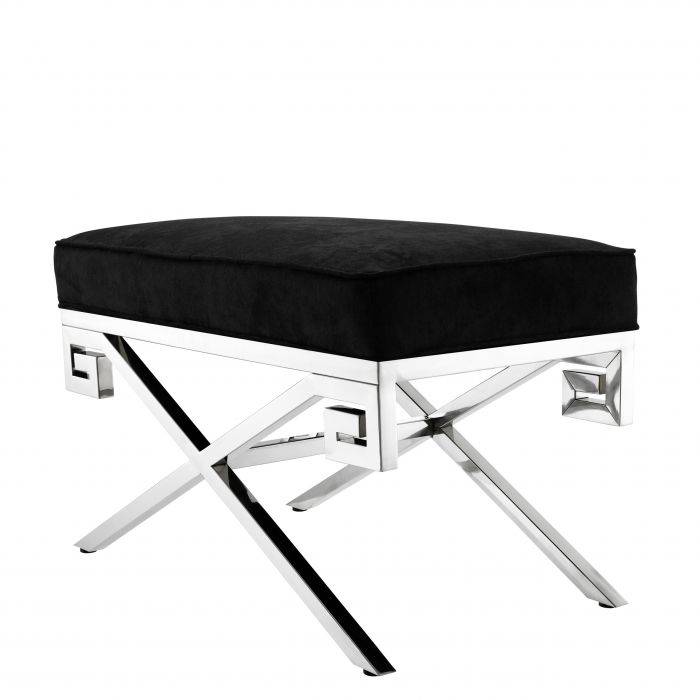 Eichholtz 109802 Stool Okura black velvet