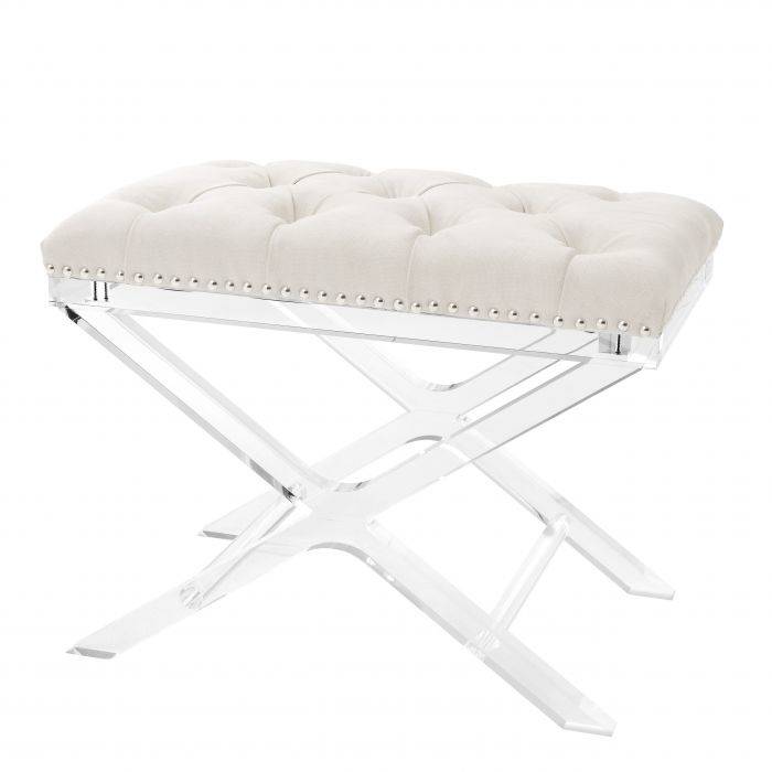 Eichholtz 110944 Stool Bruno ecru velvet
